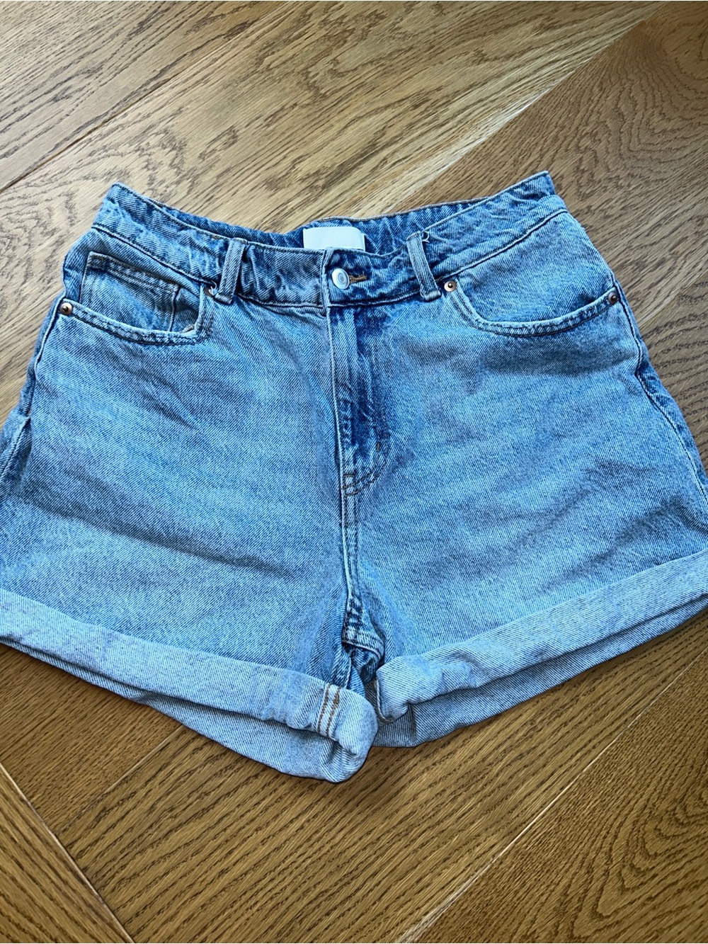 H&M Light Blue Rolled-Hem Denim Shorts